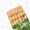caja con 18 rosas salmon
